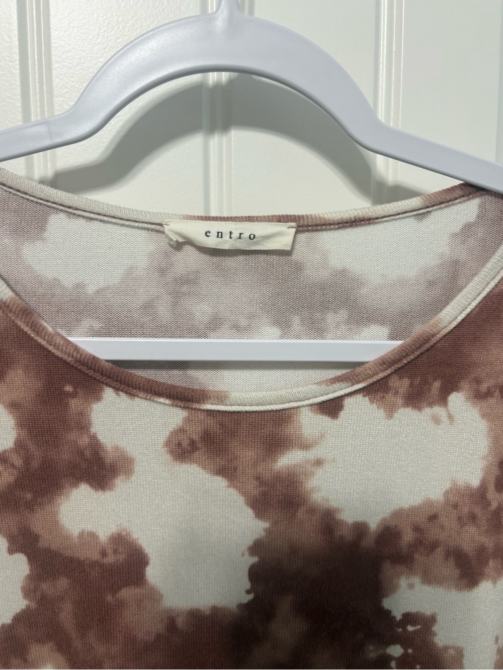 entro Brown and Cream Tie-Dye Peplum Tunic - Picture 4 of 5